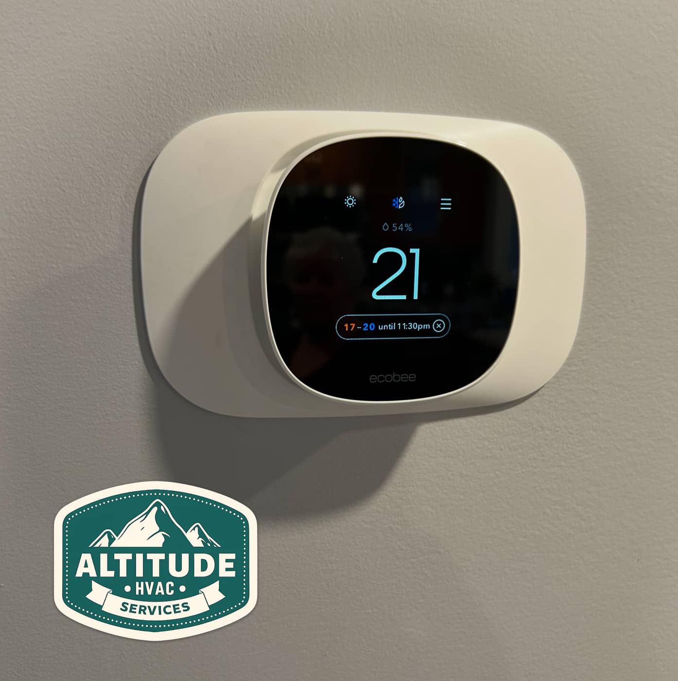 Smart thermostat installed and set up