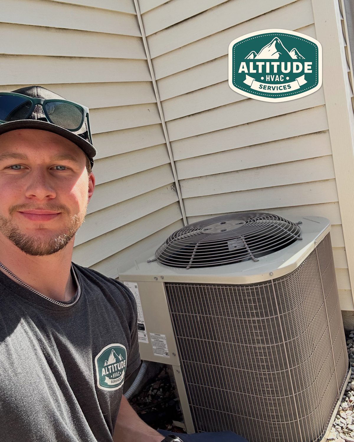 Owner of Altitude HVAC on a job site